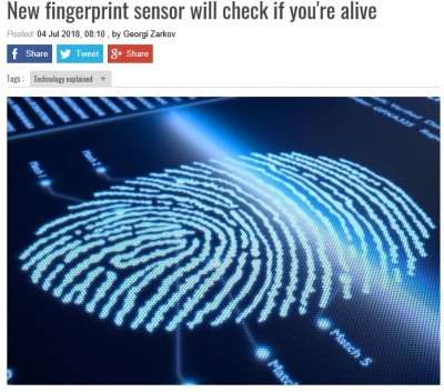Phone Arena: New fingerprint sensor will check if you're alive