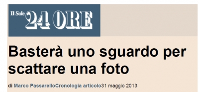 'Bastera uno sguardo per scattare una foto' (이탈리아 'Il Sole 24 Ore'에 소개)	