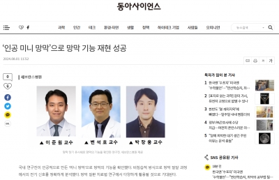 ‘인공 미니 망막’으로 망막 기능 재현 성공