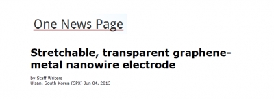 'Stretchable, transparent graphene-metal nanowire electrode'	