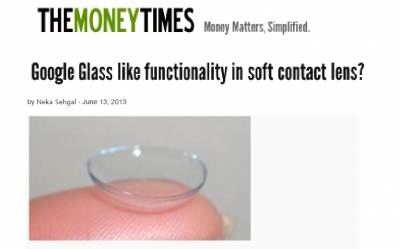 'Google Glass like functionality in soft contact lens' (미국 'The Money Times'에 소개)		