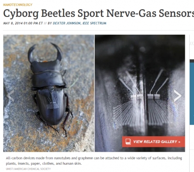 미국 'Discovery newsletter'에 연구결과 소개 ('Cyborg Beetles Sport Nerve-Gas Sensors')		