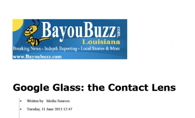 'Google Glass: the Contact Lens' (미국 'BayouBuzz'에 소개)		